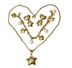 Parure - 18 carats Or jaune Perle - Vintage 4 pièces - 47 g