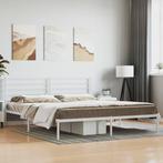 vidaXL Bedframe met hoofdbord metaal wit 180x200 cm, Huis en Inrichting, Slaapkamer | Bedden, Verzenden, Nieuw