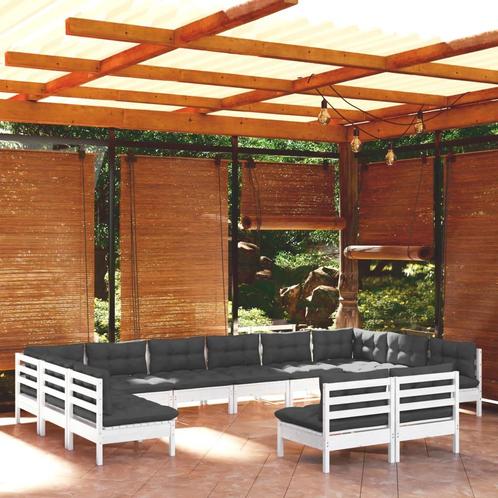 vidaXL 12-delige Loungeset met kussens massief grenenhout, Tuin en Terras, Tuinsets en Loungesets, Loungeset, Nieuw, Verzenden