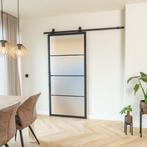 Stalen Schuifdeur - 4 Vlaks - Mat glas, Doe-het-zelf en Bouw, Raamkozijnen en Schuifdeuren, 75 tot 150 cm, Nieuw, 150 tot 225 cm