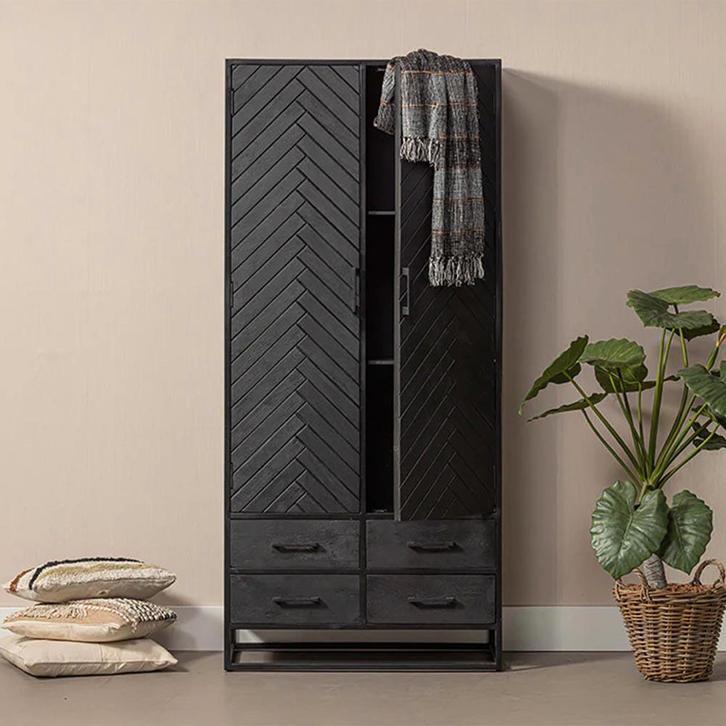 Mangohouten Kast Fianna 90 cm, Huis en Inrichting, Kasten | Overige, Nieuw, Verzenden