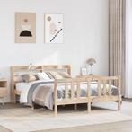 vidaXL Bedframe met hoofdbord massief grenenhout 120x200 cm, Verzenden