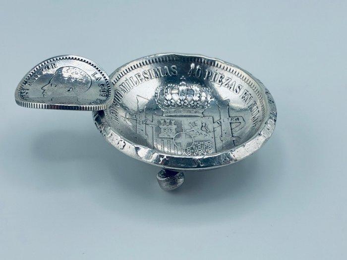 Asbak - .900 zilver - Asbak in zilver, Antiek en Kunst, Antiek | Zilver en Goud