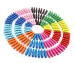 Set van 100 kleine, gekleurde houten wasknijpers (35 mm), Verzenden, Nieuw