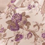 Raro Damast Italiaans - Bloemachtig - ivoor, lila en goud -