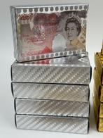 Pokerkaarten 10x - Kaartspel goud-en zilverkleurig in de