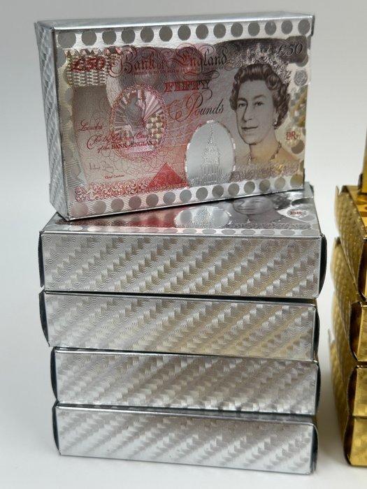 Pokerkaarten 10x - Kaartspel goud-en zilverkleurig in de, Antiek en Kunst, Antiek | Overige Antiek