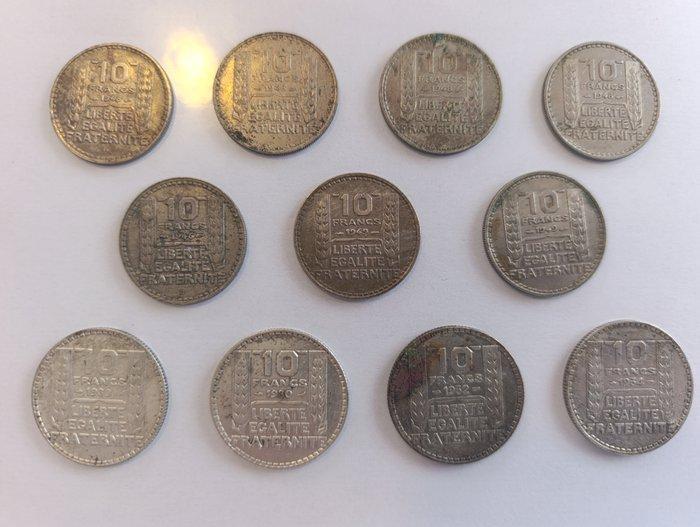 Frankrijk. Lot de 60 monnaies, 1921 à 1949 (dont 4 en, Timbres & Monnaies, Monnaies | Europe | Monnaies non-euro