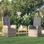 vidaXL Chaise inclinable de jardin 2pc et coussins, Neuf, Verzenden
