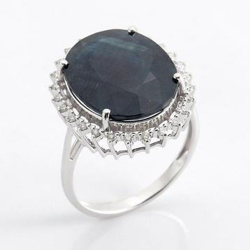Zonder Minimumprijs - Ring - 18 karaat Witgoud -  10.20ct., Handtassen en Accessoires, Ringen, Nieuw