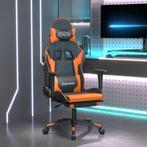 vidaXL Chaise de jeu avec repose-pied Noir et orange, Neuf, Verzenden