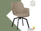 Leren draaibare eetkamerstoel Magic - Toledo Khaki, Huis en Inrichting, Barkrukken, 60 tot 90 cm, Nieuw, Leer, Ophalen of Verzenden