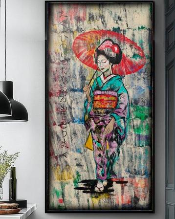 Ksavera - Japanese geisha J420 - painting on XXL canvas