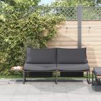 vidaXL 2-zits tuinbank met antraciet kussens, Tuin en Terras, Verzenden, Nieuw