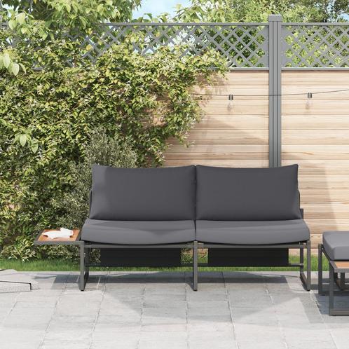 vidaXL 2-zits tuinbank met antraciet kussens, Tuin en Terras, Tuinsets en Loungesets, Nieuw, Verzenden
