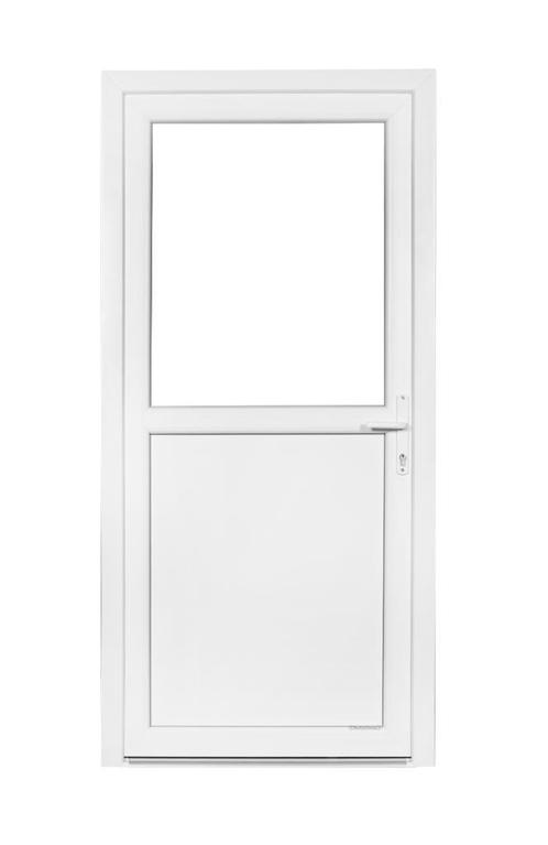 Deur wit 1/2 glas Basic b85xh185 en b90x h190cm L, Doe-het-zelf en Bouw, Deuren en Vliegenramen, Nieuw, Glas, Kunststof, Metaal