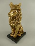 sculptuur, King Lion - 35 cm - Hars, Hout