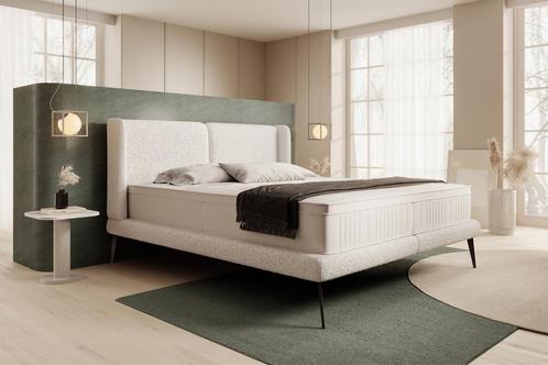 Meubella | Tweepersoonsbed 180x200 wit teddy stof, Maison & Meubles, Chambre à coucher | Lits, Envoi