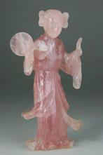 Kwanyin beeldje - Chinees - Quartz rose - China - Eind 19e