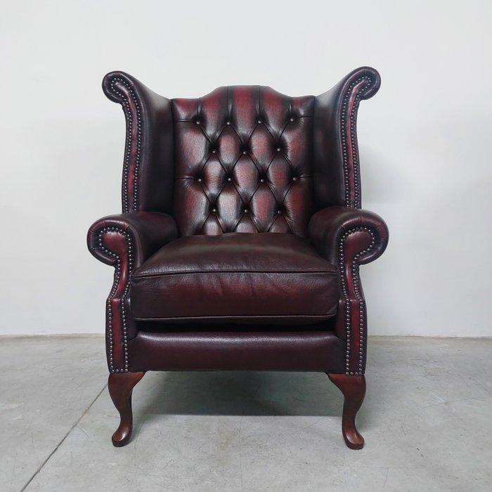 Chesterfield style - Fauteuil (2) - Queen Anne - Leder, Hout, Antiek en Kunst, Curiosa en Brocante