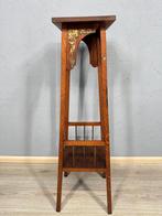 Plantentafel - Hout, Messing - Jugendstil plantentafel, Antiek en Kunst