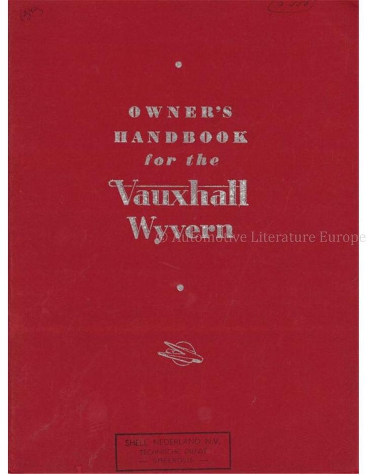 1950 VAUXHALL WYVERN INSTRUCTIEBOEKJE ENGELS, Auto diversen, Handleidingen en Instructieboekjes, Ophalen of Verzenden