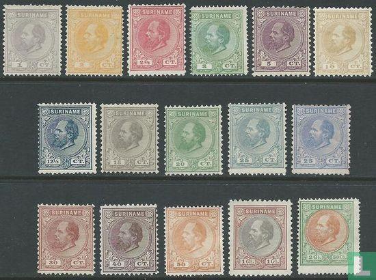 Suriname - Koning Willem III - 1873, Postzegels en Munten, Postzegels | Suriname, Gestempeld, Verzenden