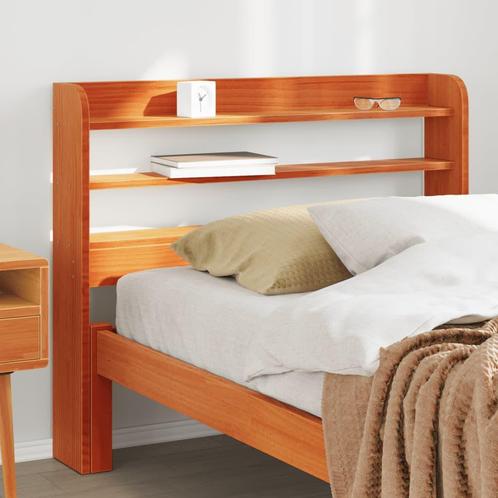 vidaXL Tête de lit avec étagères marron cire 100 cm bois, Maison & Meubles, Chambre à coucher | Lits, Neuf, Envoi