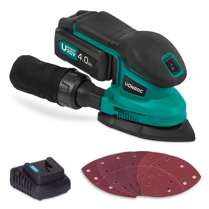 Accu multischuurmachine 20V – 4.0Ah | Incl. accu en, Doe-het-zelf en Bouw, Gereedschap | Schuurmachines, Nieuw, Verzenden