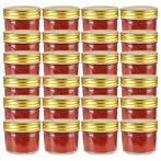 vidaXL Jampotten met goudkleurige deksels 24 st 110 ml glas, Verzenden, Nieuw