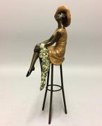 Beeld, Vrouw in de zon - 28 cm - Brons, Antiquités & Art