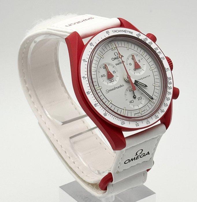 Omega x Swatch - MoonSwatch - Mission to Mars - Zonder, Handtassen en Accessoires, Horloges | Heren