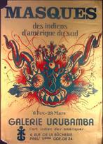 Tentoonstelling over de maskers van Indianen op poster, Verzenden, Nieuw, Overige onderwerpen, Met lijst