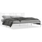 vidaXL Cadre de lit métal avec tête de lit blanc 183x213, Maison & Meubles, Chambre à coucher | Lits, Neuf, Verzenden