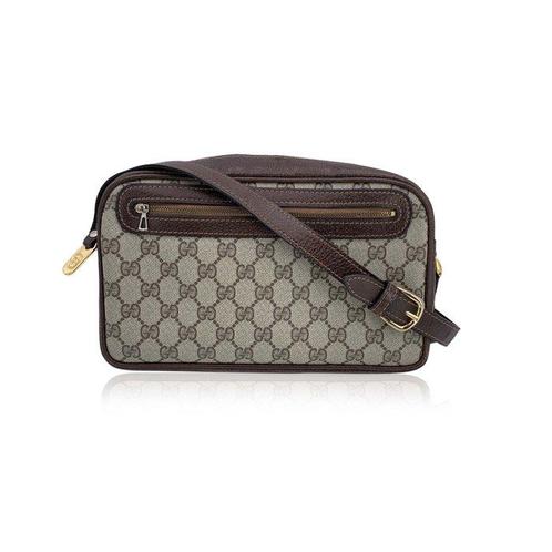 Gucci - Vintage Brown Monogram Canvas Crossbody Messenger, Bijoux, Sacs & Beauté, Sacs | Sacs Femme