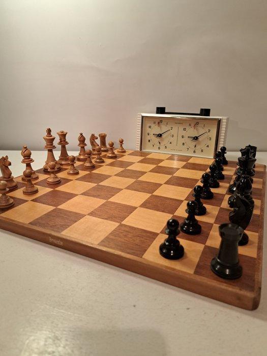 Jeu déchecs - Staunton Schaakset & damspel & schaakklok +, Antiek en Kunst, Curiosa en Brocante