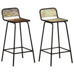 vidaXL Barstoelen 2 st massief gerecycled hout, Verzenden, Nieuw