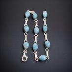 Larimar. Handgemaakt ensemble van 925 zilver. Natuurlijke