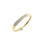Gouden rijring met diamant | 0,045 ct. (gouden ring), Gebruikt, Overige kleuren, Ophalen of Verzenden, 17 tot 18