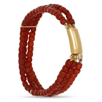 Armband - 18 karaat Geel goud Koraal beschikbaar voor biedingen