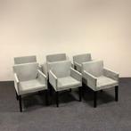 complete set van 6 x eetkamer fauteuil, grijs - bruin, Huis en Inrichting, Gebruikt