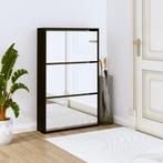 vidaXL Schoenenkast met spiegel 3-laags 63x17x102,5 cm zwart, Huis en Inrichting, Kasten | Schoenenkasten, Verzenden, Nieuw