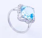 Zonder Minimumprijs - Ring - 14 karaat Witgoud Topaas -, Nieuw