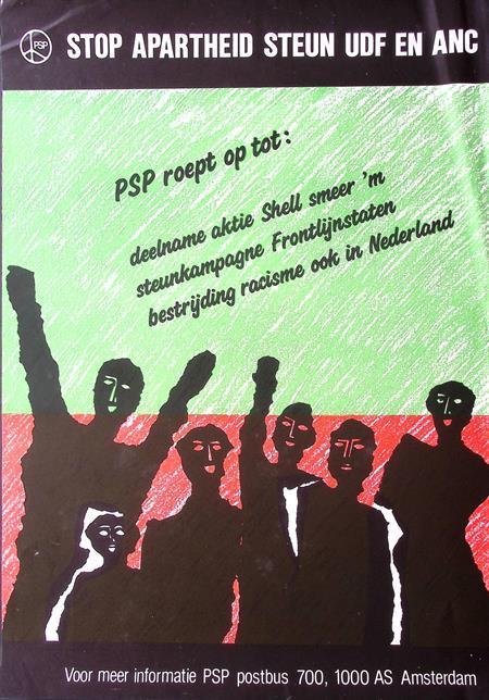 STOP APARTHEID STEUN UDF EN ANC op vintage poster (Posters), Verzamelen, Posters, Nieuw, Overige onderwerpen, Met lijst, Verzenden