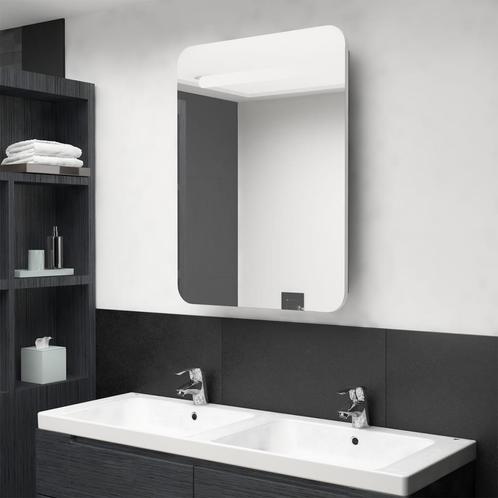 vidaXL Armoire de salle de bain à miroir LED blanc et, Maison & Meubles, Tables | Coiffeuses, Neuf, Envoi