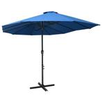 vidaXL Parasol met aluminium paal 460x270 cm blauw, Tuin en Terras, Verzenden, Nieuw