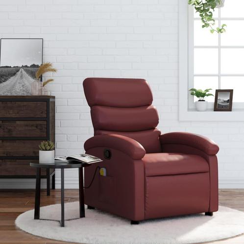 vidaXL Massagestoel verstelbaar kunstleer wijnrood, Huis en Inrichting, Fauteuils, Nieuw, Verzenden
