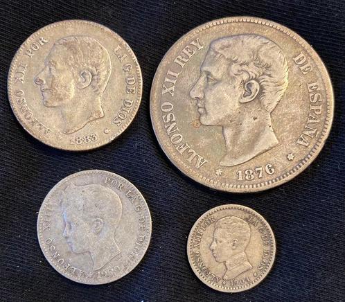 Spanje. Alfonso XII y Alfonso XIII. 5 Pesetas (1876), 2, Postzegels en Munten, Munten | Europa | Niet-Euromunten