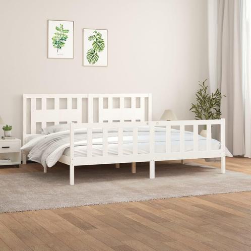 vidaXL Cadre de lit et tête de lit blanc bois de pin, Huis en Inrichting, Slaapkamer | Bedden, Verzenden