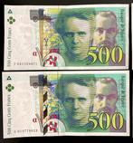 France. - 5 x 500 Francs - various dates - Pick 160 (Sans, Postzegels en Munten